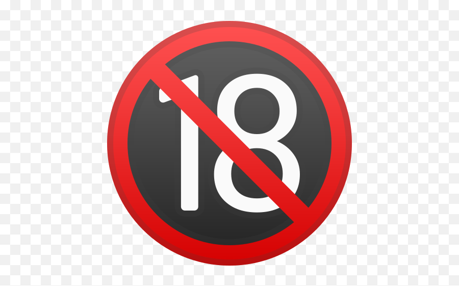 No One Under Eighteen Emoji - Circle,18 Emoji