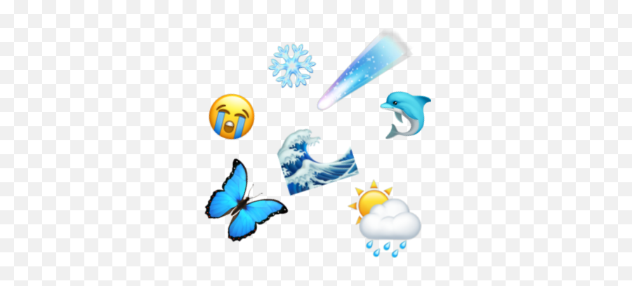 Blur Nlue Blue Glue Emojis - Clip Art,Iphone Wave Emoji