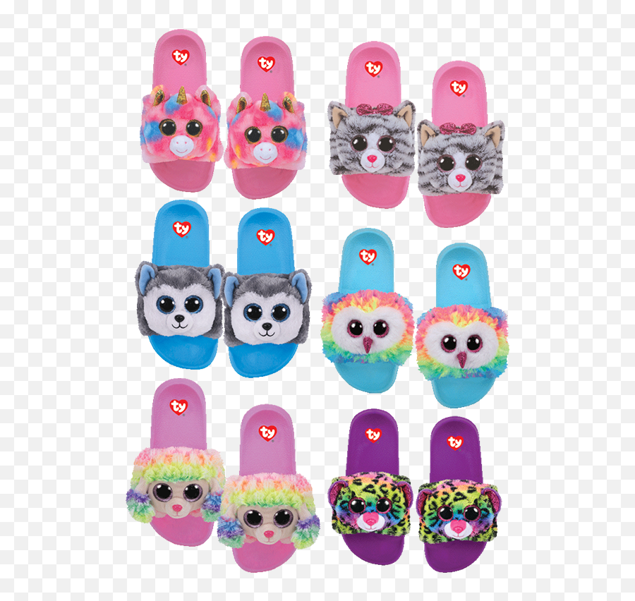 Ty Beanie Boo Pool Slided Slippers Size Large - Cartoon Emoji,Emoji Slippers