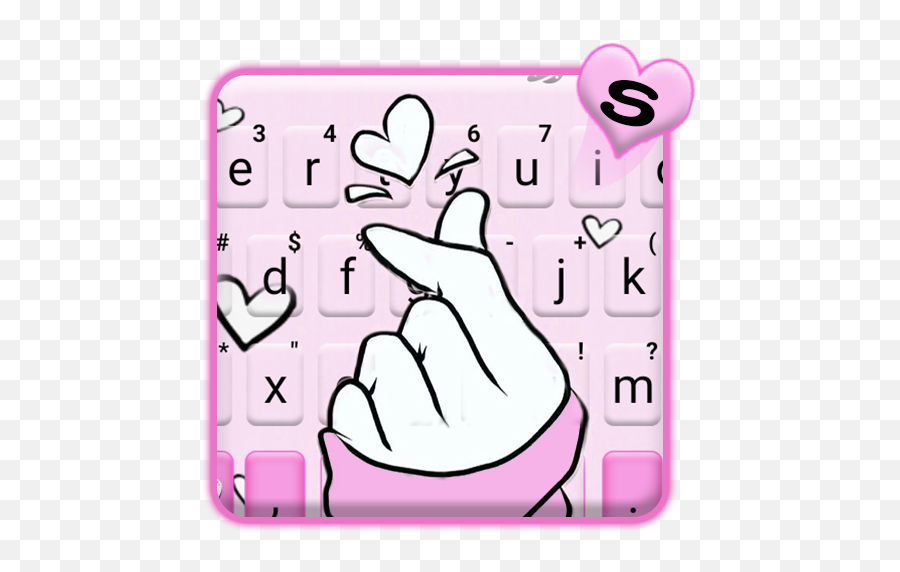 Pink Love Heart Keyboard Theme - Apps On Google Play Kpop Finger Heart Drawing Emoji,Pink Heart Emojis