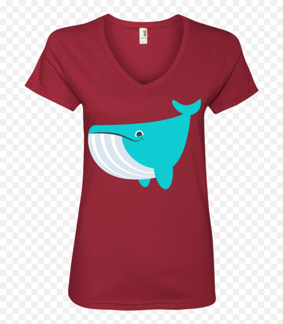 Whale Emoji Ladies V,Whale Emoji