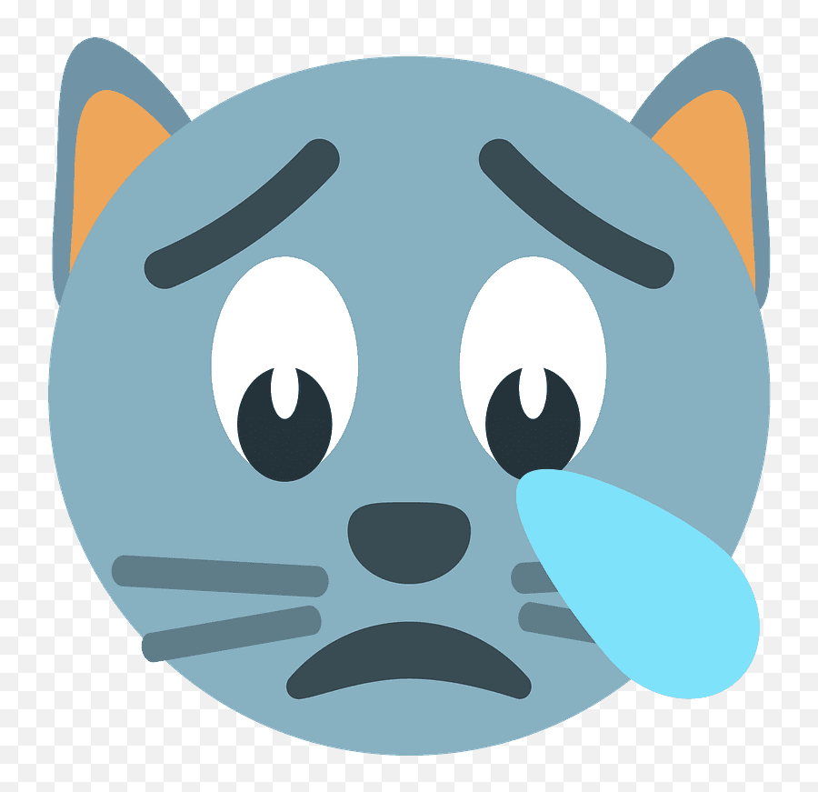 Crying Cat Emoji Clipart - Dot,Crying Cat Emoji