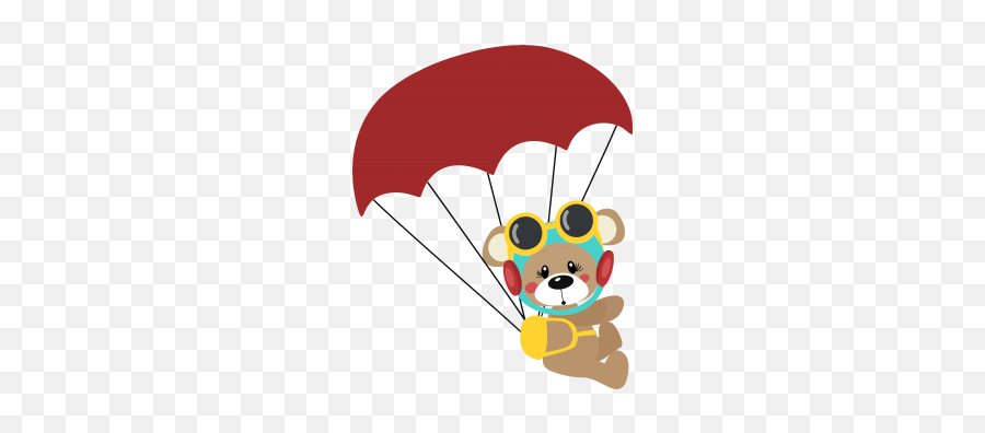 Cute Bear Pilot With Parachute Cuttable Svg And Printable Png File - Sporty Emoji,Parachute Emoji