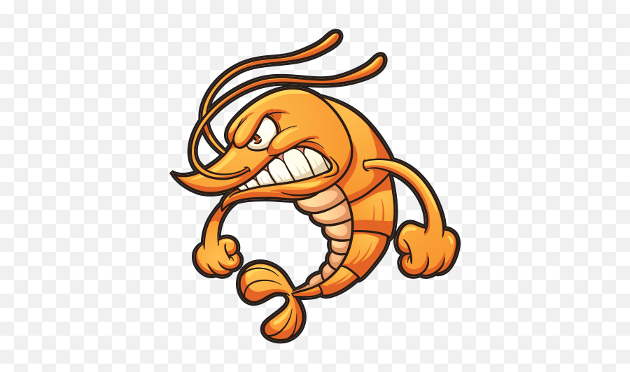 Transparent Shrimp Cartoon - Cartoon Shrimp Transparent Shrimp Angry Emoji,Emoji Tiger And Shrimp