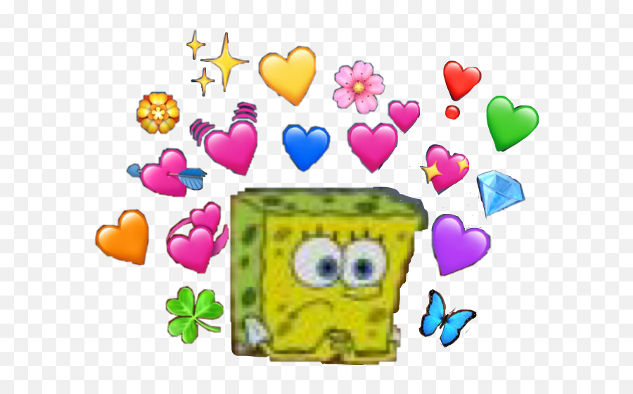 Emoji Spongebob Softmemes Meme Freetoedit - Transparent Emoji Heart Meme Png,Spongebob Emoji