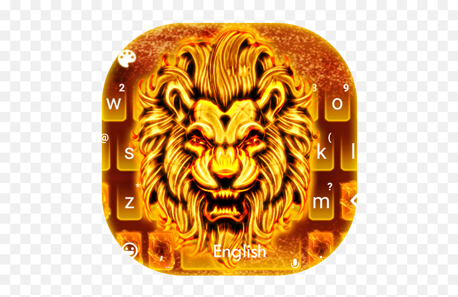 Flaming Fire Lion Keyboard Theme - Drawing Emoji,Lion Emoji Android