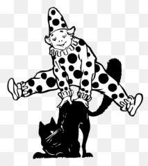 Clip Art Image - Jump Clown White And Black Emoji