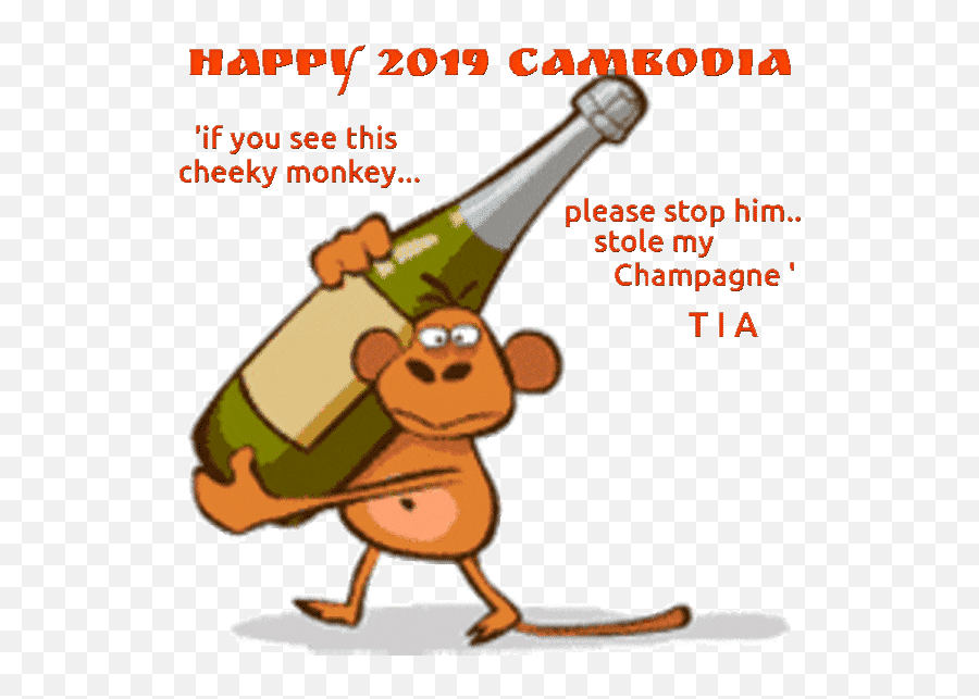 Images Stickers For Android Ios - Happy New Year 2011 Animated Emoji,Cheeky Monkey Emoji