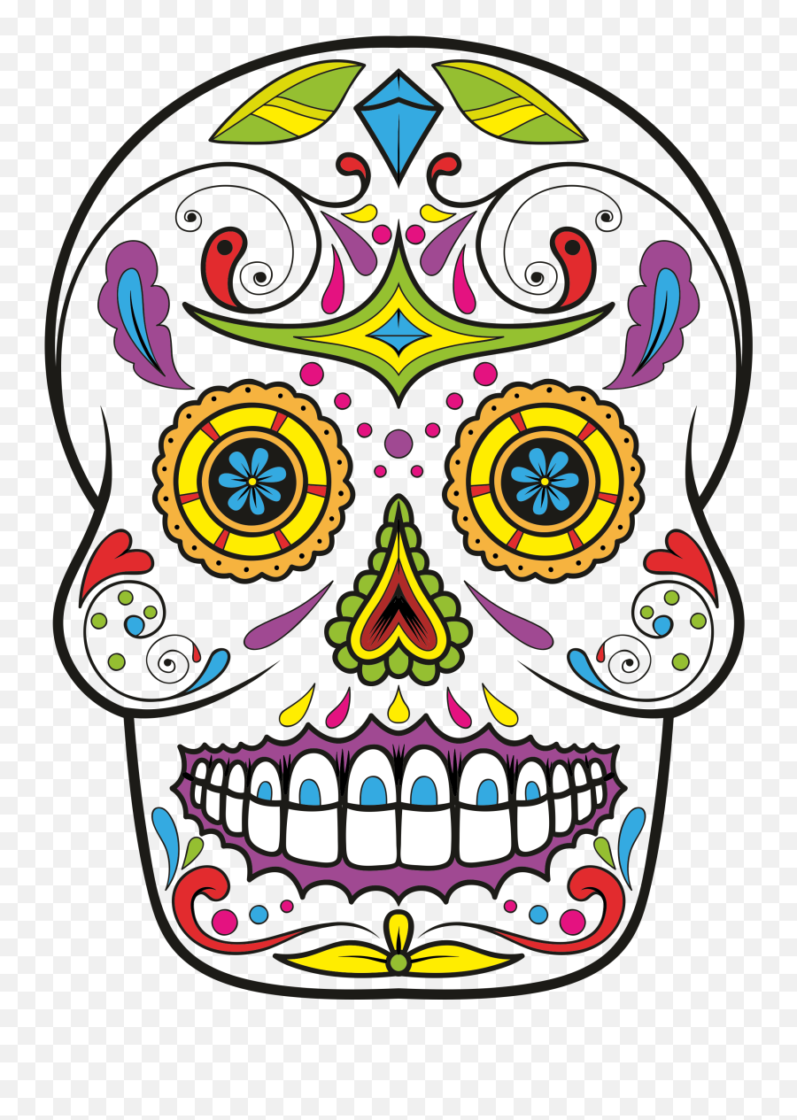 Day Of The Dead Clipart At Getdrawings - Sugar Skull Clipart Png Emoji,Day Of The Dead Emoji