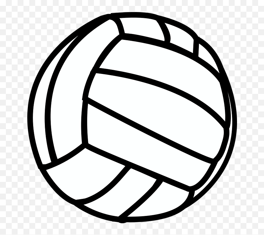 Gambar Bola Voli Olahraga Gratis - Volleyball Clipart Black And White Emoji,Samsung Emoji