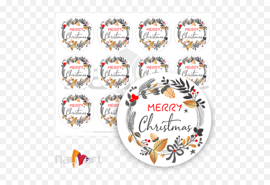 Merry Christmas Set Of 12 Stickers - Illustration Emoji,Merry Christmas Emoji