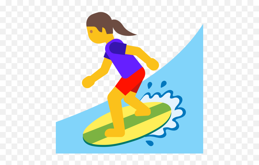 Woman Surfing Emoji - Surfing,Surfer Emoji