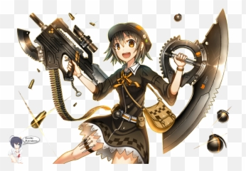Darling - Anime Girl With Gun Png Emoji