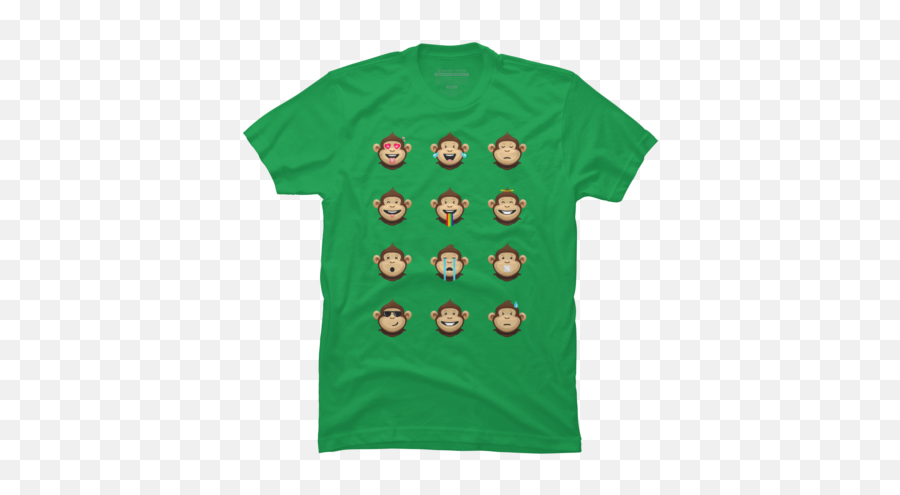 Green Monkey T Shirts Design By Humans Emoji,Monkey Emoji