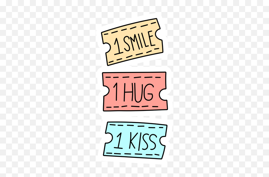 Smile 1 Hug 1 Kiss Sticker - Horizontal Emoji,Hug And Kiss Emoji