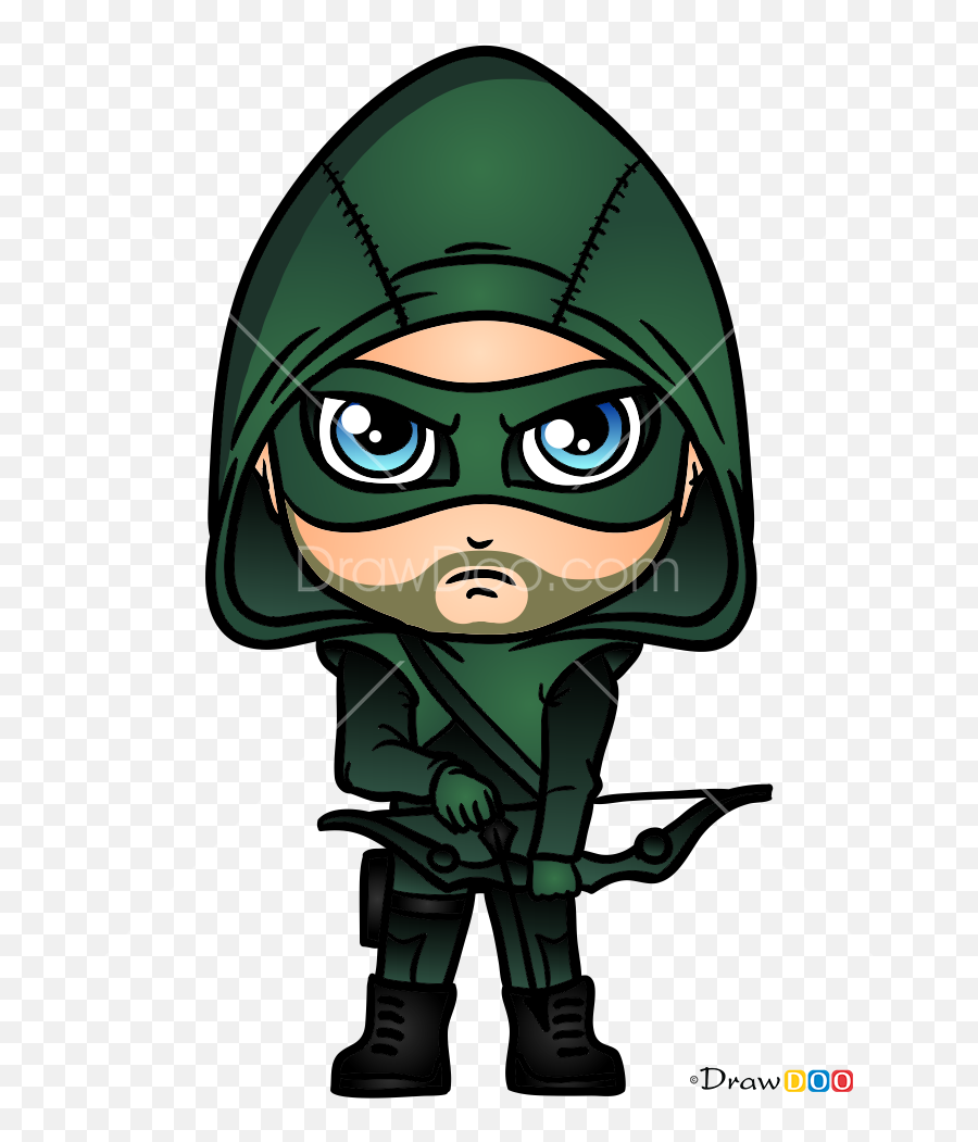 How To Draw Green Arrow Chibi Superheroes - Chibi Green Arrow Drawing Emoji,Green Arrow Emoji