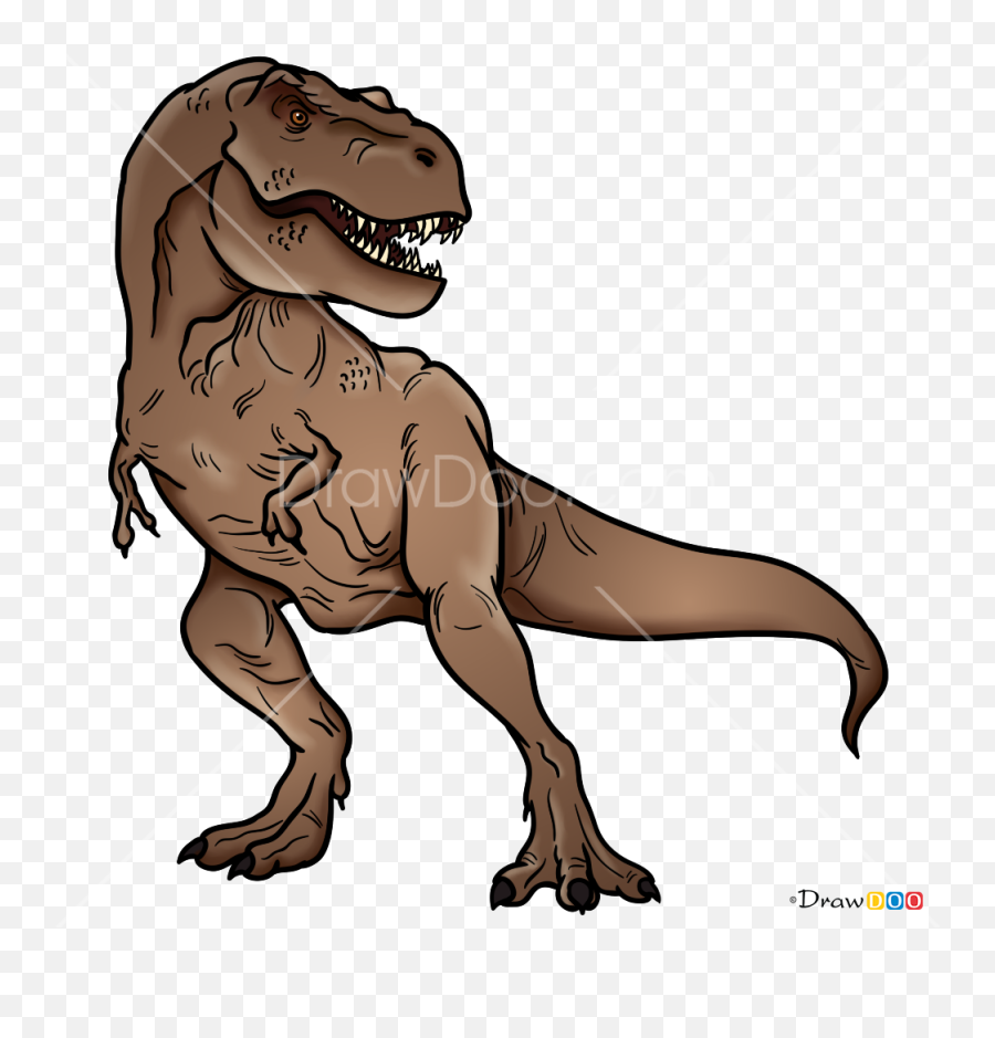 How To Draw Tyrannosaurus Jurassic Dinosaurs - Animal Figure Emoji,Dinosaur Emoji Text