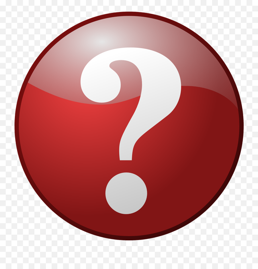 Question Mark Button Red Round Shiny - Question Mark Round Png Emoji,Check Mark Emoticon