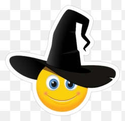 Cute Halloween Witch Hat Emoji Sticker - Emoticon Brujo