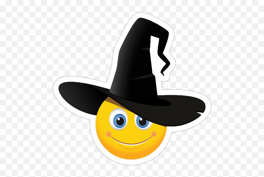 Cute Halloween Witch Hat Emoji Sticker - Emoticon Brujo,Crow Emoji
