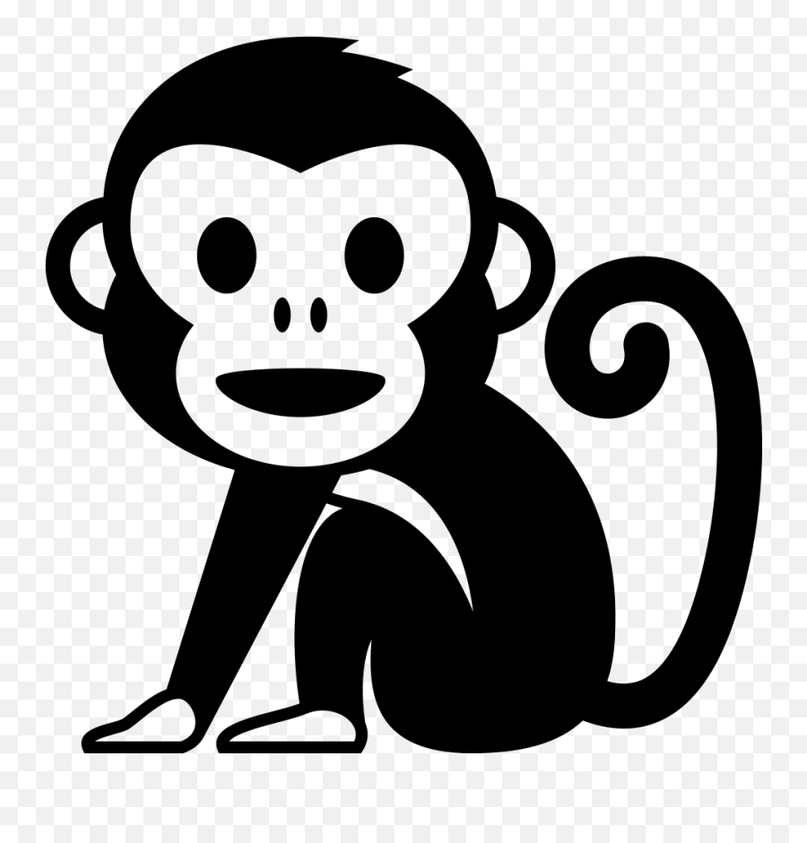 Emojione Bw 1f412 - Monkey Emoji Svg,Monkey Emoji