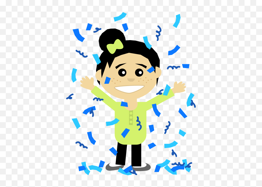 Confetti Girl Vector Image - Girl Celebrating Clipart Emoji,Church Emoji