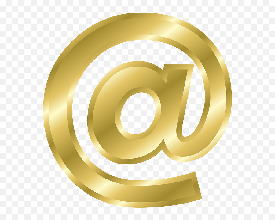 At Sign Png - Logo Email Golden Png Emoji,Email Emoticon Symbols