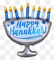 Happy Hanukkah Menorah Large 29 Balloon - Happy Chanukah Emoji,Hanukkah Emoji