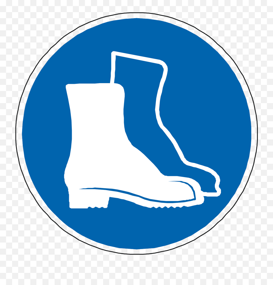 Foot Protection Boots Blue Sign Symbol - Safety Boots Sign Emoji,Ten Rain Emoji