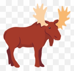 Flat Moose Illustration - Transparent Moose Emoji,Moose Emoji