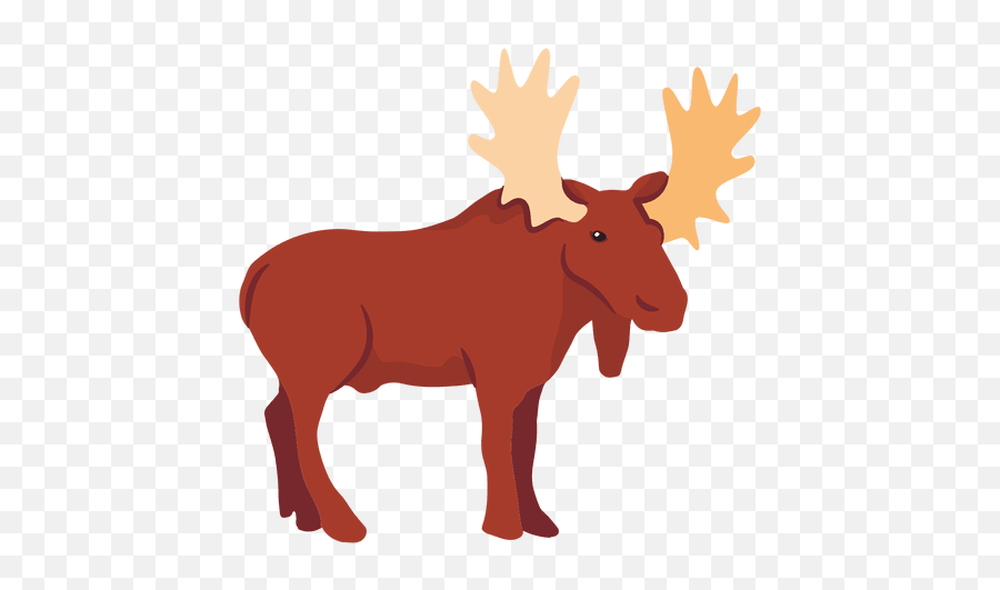 Flat Moose Illustration - Transparent Moose Emoji,Moose Emoji