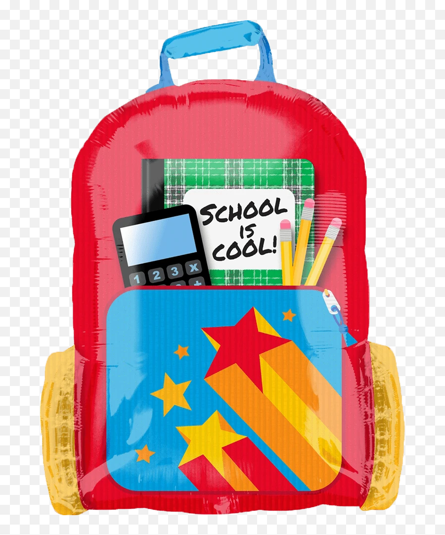 26 School Is Cool Backpack Balloon - Backpack Emoji,Emoji Bookbag