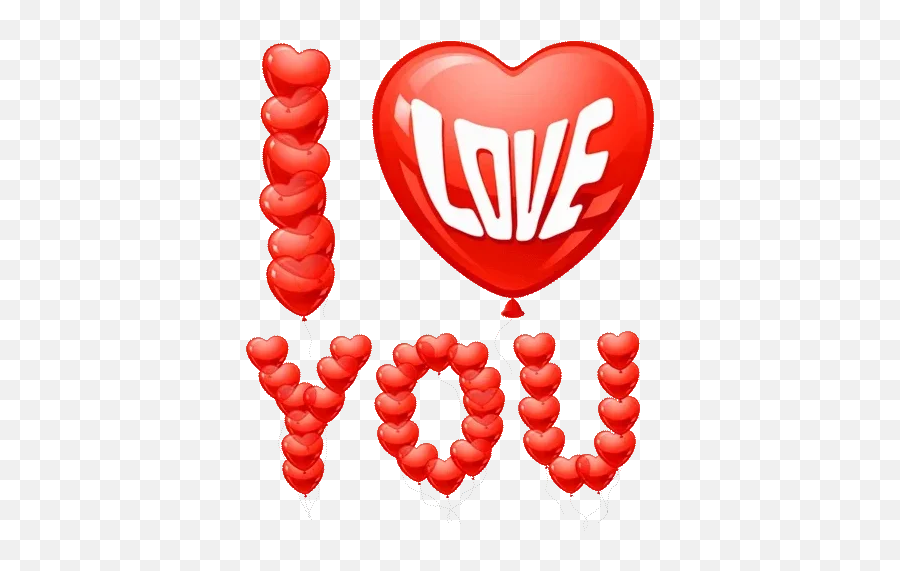 Heart I Love You Word Png Transparent Image Png Mart - Balloon Emoji,I Love You In Emojis