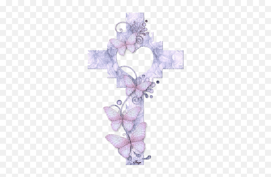 Religion Glitter Gifs Picgifscom - Purple Butterfly With Cross Emoji,Religious Emoticons