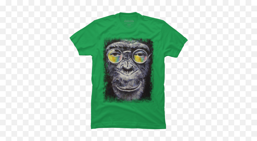 Green Monkey T Shirts Design By Humans - Distressed T Shirt Design Emoji,Ape Emoji