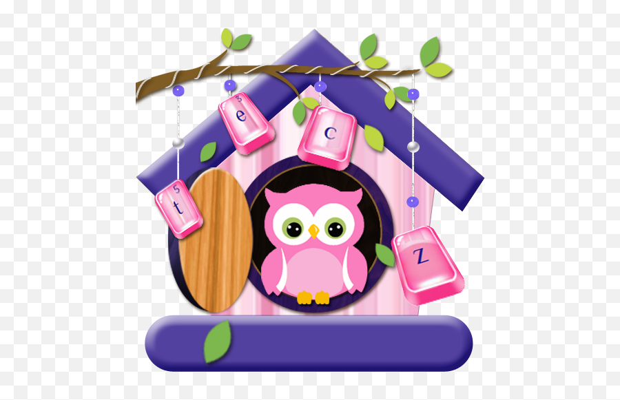 Beautiful Cute Pink Owl - Happy Emoji,Owl Emojis For Android