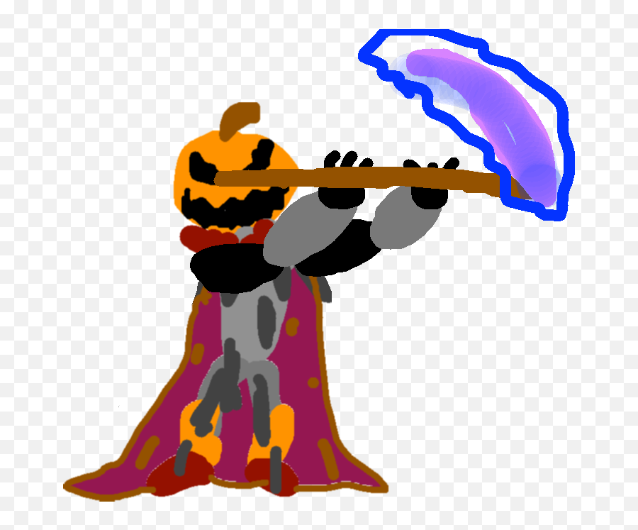 The Pumpkin King Fight - Clip Art Emoji,Scythe Emoji