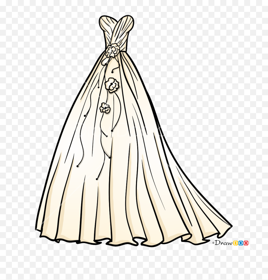 How To Draw Wedding Dress Dolls Dress Up - Floor Length Emoji,Emoji Gown