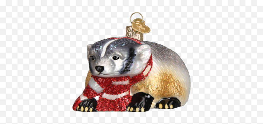 Badger With Scarf Ornament - Christmas Ornament Emoji,Badger Emoticon