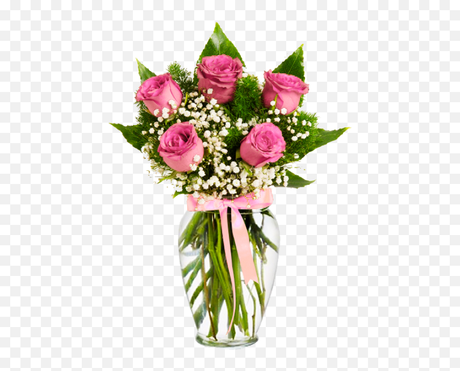 Bouquet Of Pink Roses With Gypsophile - Valentines Day Flowers Png Emoji,Flower Bouquet Emoji