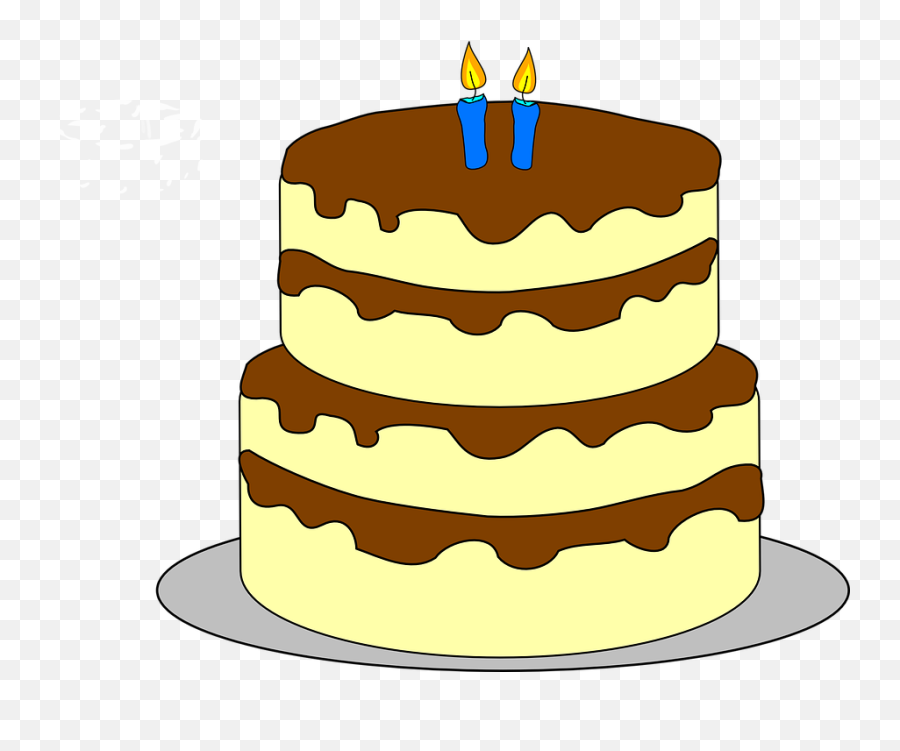 Birthday Cake Candles - 2 Layer Cake Clipart Emoji,Emoji Birthday Cupcakes
