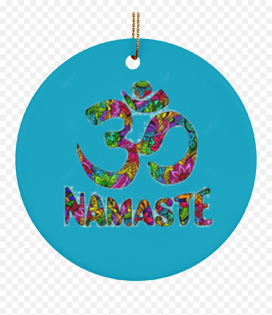 Namaste Om Symbol Ceramic Circle Ornament - Quiz Emoji,Namaste Emoji
