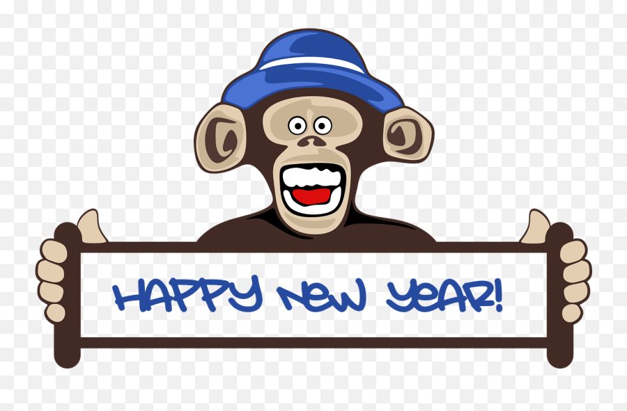 Vacation Monkey Funny Monkey New - Monkey New Year 2019 Emoji,Happy New Year 2016 Emoticon