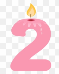 Ftestickers Candle Birthday 2 Pink - Party Emoji