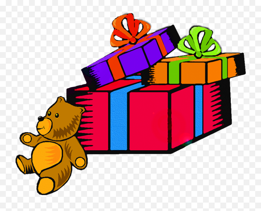 Gifts Xmas Teddy - Cartoon Christmas Presents Gif Emoji,Christmas Gift Emoji