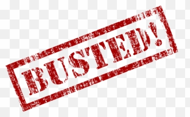Busted Rubber Stamp Label Tag - Myth Emoji