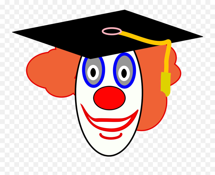 Clown Graduation Graduate Fun Cartoon - Clown Face Emoji,Dance Emoticon