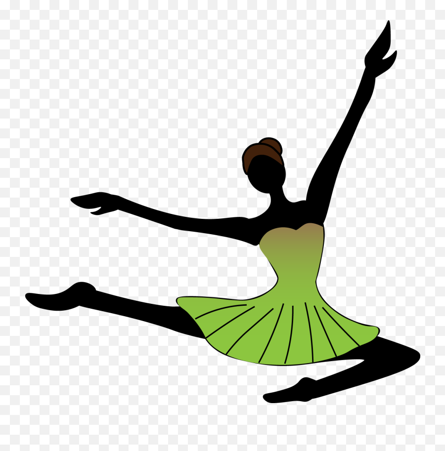 Black Contemporary Dancing Girl Clipart - Athletic Dance Move Emoji,Ballet Emoji