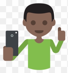 Selfie Dark Skin Tone Emoji Emoticon -