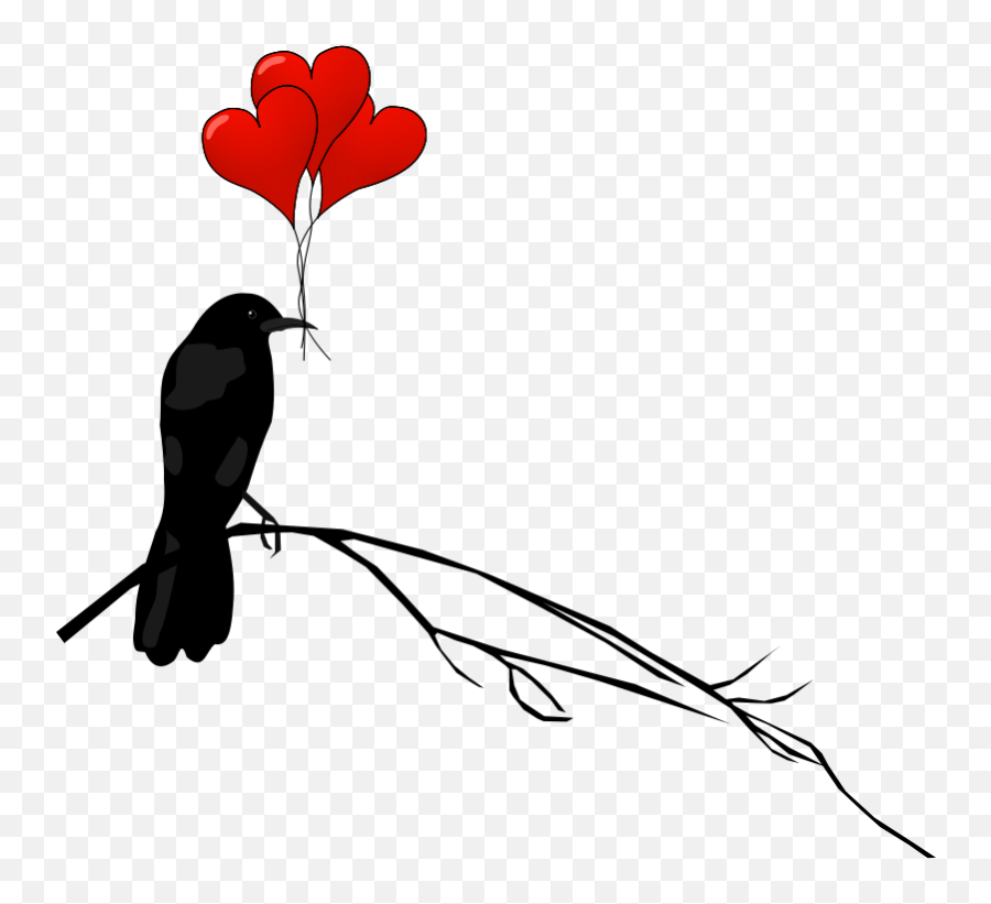 Free Clipart Raven And Balloons Stilg4r Free Clip Art - Bird Holding Heart Emoji,Shooting Bird Emoji